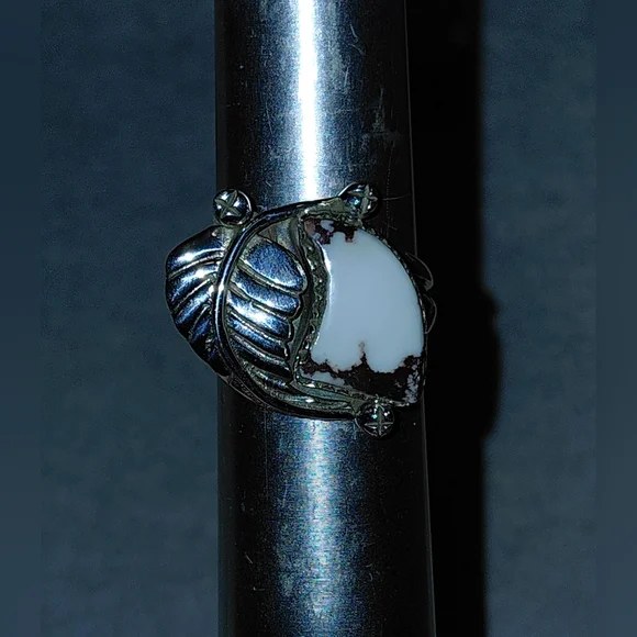 Wild Horse Jasper Horn Shaped Silver Statement Ring - Picture 15 of 15